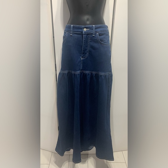 New Free People We the Free Jordan Maxi Skirt Denim - Picture 5 of 6